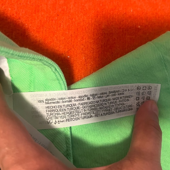 Zara neon green wide leg mid-rise full length jeans NWT - Picture 7 of 9